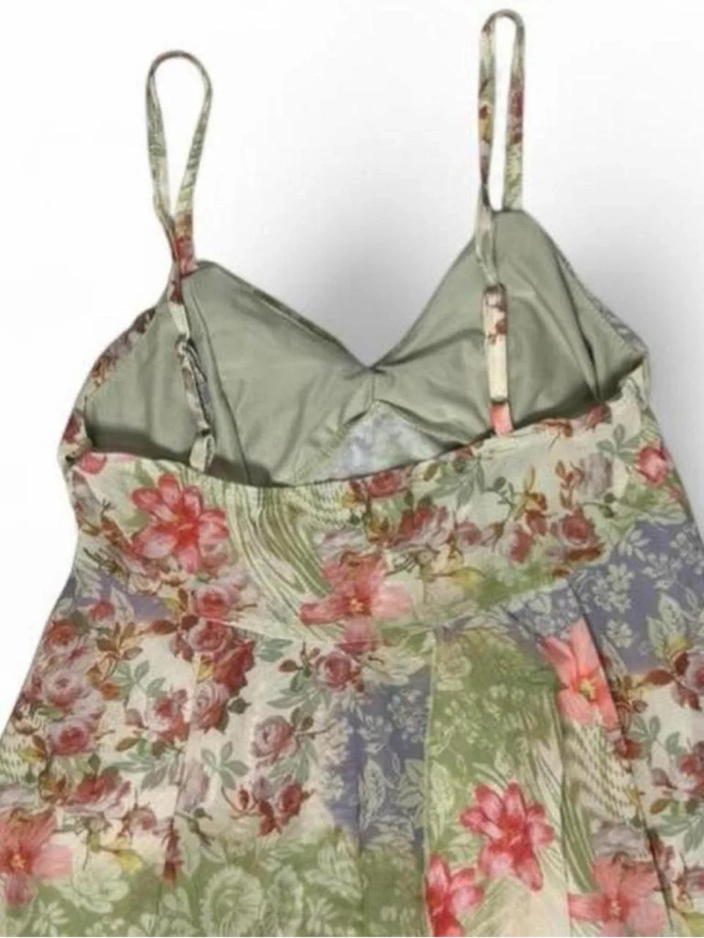 Floral Babydoll Cami Top XS Flowy Boho Cottagecore Fairycore Y2K Garden Festival - Picture 5 of 7